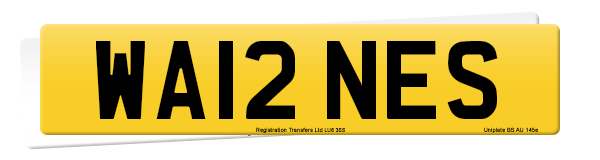 Registration number WA12 NES